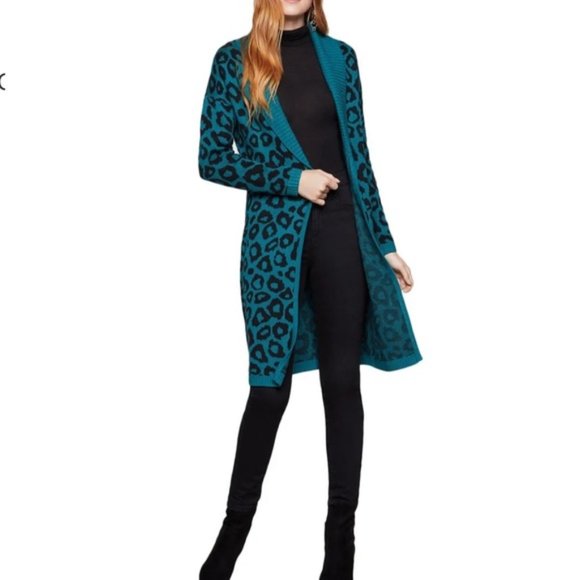 NWT BCBGeneration leopard print long cardigan S - Picture 4 of 10